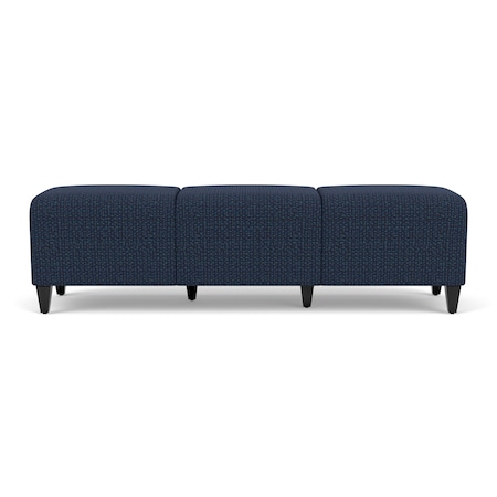 Lesro Siena Lounge Reception 3 Seat Bench, Black, RF Blueberry Upholstery SN3001